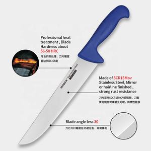 एर्गोग्रिप <span class=keywords><strong>3</strong></span> टुकड़ा कसाई बोरिंग चाकू सेट नीले नायलॉन को अनुकूलित और लोगो पैकेजिंग के साथ शार्पनर रॉड हैंडल के साथ - Product Image 3