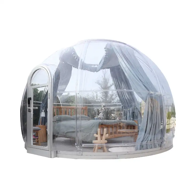 Popular large outdoor camping PVC shaped luxury dome hotel tent