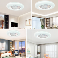 Ventilateur de plafond moderne encastré avec lumière, télécommande, lumière LED et pales en ABS pour bureau, marque Phufan, service personnalisé