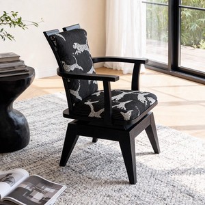 French Style Single Sofa <b>Chair</b> Black Tiger Print Swivel Living Room <b>Chair</b> - Product Image 2