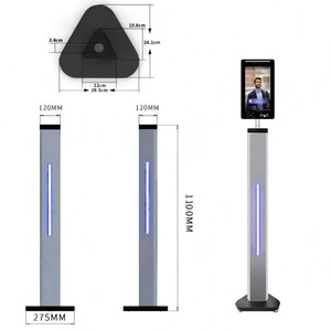 Terminal de contrôle d'accès sur colonne, OEM/ODM, avec reconnaissance faciale biométrique, test d'alcoolémie, reconnaissance de la veine palmaire, Android 11, écran LCD - Product Image 1