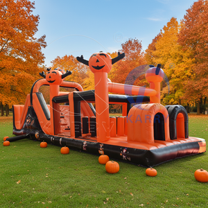 <span class=keywords><strong>Château</strong></span> gonflable tendance résistant aux UV avec toboggan, maison <span class=keywords><strong>de</strong></span> rebond gonflable pour fête d'Halloween, parcours d'obstacles avec mur d'escalade - Product Image 1