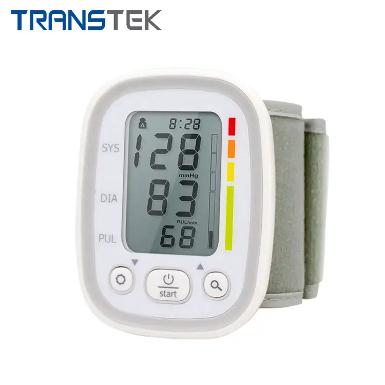 TRANSTEK LCD White Backlight Display Blue Tooth Wrist Type BP Monitor Blood Pressure Measuring Instruments