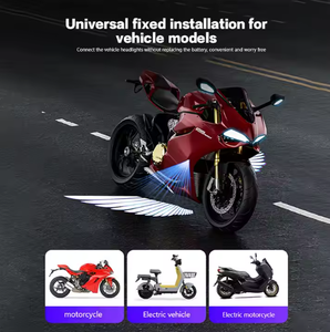 Đèn LED chống nước màu trắng xanh, thiết kế cánh thiên thần chiếu sáng chào mừng, phụ kiện độ xe điện mới - Product Image 4