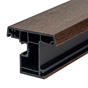 Extrusión de plástico personalizada, perfil de alta calidad, panel de techo de madera de PVC, perfil de revestimiento de vinilo, ventanas y puertas de pvc