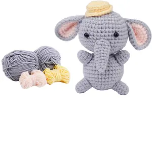 Mainan rajutan lucu mainan rajutan jahit Amigurumi Kit bahan DIY buatan tangan boneka Crochet untuk anak-anak dan anak perempuan