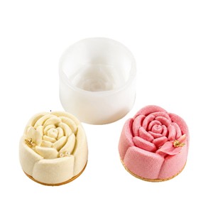 Flower Shaped Cake Mold Rose Chocolate Mousse Mold 3 Pieces For DIY Baking Home Use Transparent White - Product Image 5
