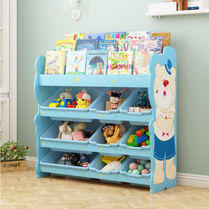 ตู้เก็บของเล่นสำหรับเด็กเฟอร์นิเจอร์ชั้นหนังสือไม้ประกอบง่าย - Product Image 4