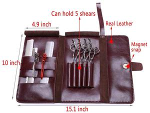 ซองใส่กรรไกรหนังแท้คุณภาพสูงสำหรับช่างทำผม ช่างตัดผม ช่างเสริมสวย ใส่เครื่องมือทำผม - Product Image 4