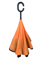 YS-8070 Parapluie inversé double couche en pongé 8K coupe-vent à ouverture et fermeture manuelle avec poignée en C, personnalisable avec logo