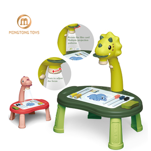 Escritorio de escritura magnético inteligente para niños, luz Musical electrónica, proyector Led de <span class=keywords><strong>Dino</strong></span> inteligente, tablero de dibujo, mesa de pintura para niños - Product Image 1