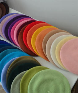 Automne hiver couleur unie décontracté laine large bord Vintage adulte chaud style peintre laine tricot chapeau cachemire béret pour femmes - Product Image 6
