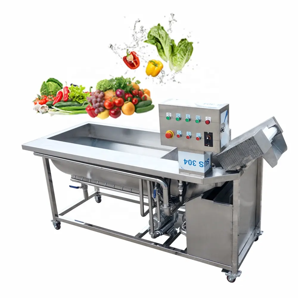 IKE Vente Chaude Salade Machine À Laver Semi Auto Haute Qualité Fruits Machine À Laver Légumes Bulle Laveuse Fourni PLC Automatique