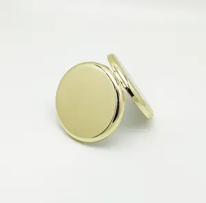 2024 Factory Price Rose Gold Sublimation Blank Round Double Side Metal Compact Pocket Make Up Hand Mirror For Travel