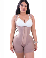 Body sculptant à double compression élevée avec contrôle abdominal, fermeture à agrafes et réglable