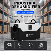 Déshumidificateur Commercial à Drainage Continu et Réinitialisation Automatique pour Sous-sol et Espace de Crawl Space, 155 Pints (73L) AHAM, 70 Pints (33L), 6500 pi², 253 CFM