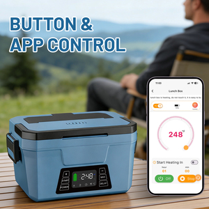 Boîte à <span class=keywords><strong>lunch</strong></span> électrique sans fil Herrfilk 1,5 L avec commande par application, 27000 mAh, 80 W, chauffe-plat alimenté par batterie, récipient chauffant pour les voyages en voiture - Product Image 2