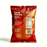 Sacs d'emballage personnalisés à fermeture centrale en plastique et aluminium pour aliments secs, frites croustillantes, snacks et chips de pommes de terre