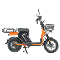 Scooter électrique de livraison de nourriture avec panier de chargement avant, porte-bagages arrière, pneus tout-terrain, frein à disque, scooter électrique de livraison, cyclomoteur électrique