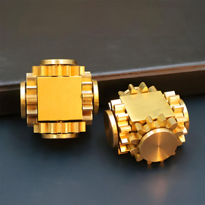 Pure Brass Cube Gears Linkage Anti-Anxiety Fidget <strong>Spinner</strong> Toy Metal DIY Meditation Break Bad Habits ADHD Finger Spinning Toy - Product Image 3