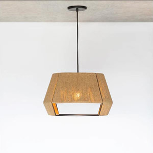 Handmade Woven Pendant <b>Light</b> Round E27 Six Head Chandelier For <b>Dining</b> Room Home Lighting Fixture - Product Image 5
