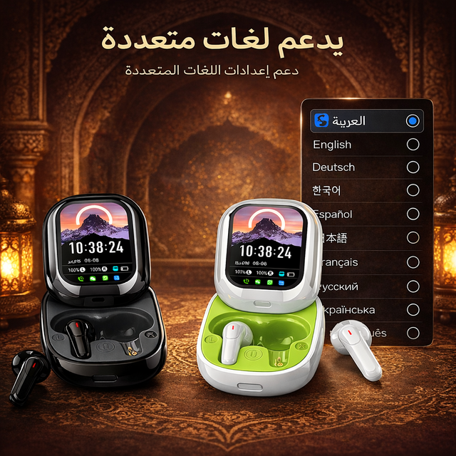 Full Color Touch Screen Wireless Ai Earbuds for Android Long Endurance Noise Reduction New AI Translation for BT Headset