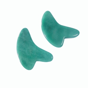 Natural <b>Jade</b> Green Aventurine Dolphin Shape Gua Sha Massage Tool for Facial Skin Care - Product Image 2