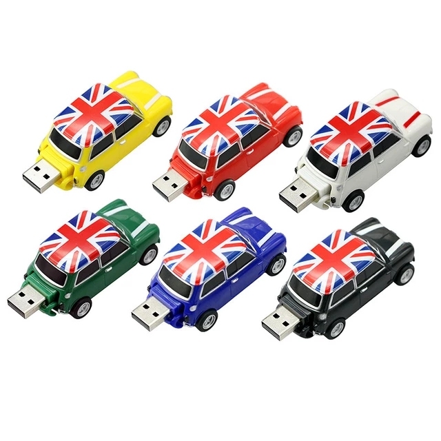Wholesale USB Disk Mini Cooper Car Shape Pen Drive 128GB 8GB 16GB 32GB 256GB Car USB Flash Drive 4GB Memory Stick Pendrive Gift