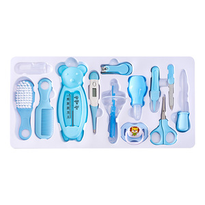 <span class=keywords><strong>Ensemble</strong></span> <span class=keywords><strong>de</strong></span> soins pour bébé et nourrisson <span class=keywords><strong>de</strong></span> 13 pièces, comprenant un aspirateur nasal, un distributeur <span class=keywords><strong>de</strong></span> médicaments, un coupe-ongles, un thermomètre pour l'eau, des accessoires <span class=keywords><strong>de</strong></span> soins pour bébé - Product Image 1