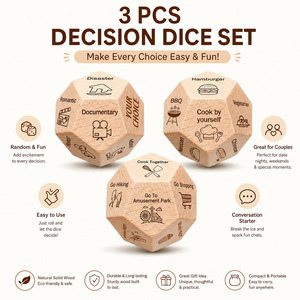 Dés à jouer en bois de hêtre multifacettes personnalisés avec logo, pour jeux de bar et cadeaux promotionnels, vente en gros - Product Image 4