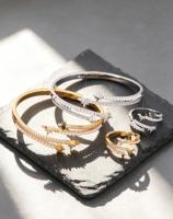 Ensemble de bijoux de luxe pour femme : bracelet et bague ouvrants en zircon et perles, motif étoile octogonale, cadeau d'anniversaire tendance