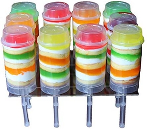 Confetti Poppers Rõ Ràng Gậy Bánh Pops Shooter Nhựa Hình Tròn Đẩy Bánh <span class=keywords><strong>Pop</strong></span> Sticks Với Nắp Đậy - Product Image 3