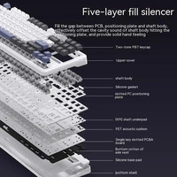 Keyboard Mekanik Nirkabel AULA F87 Pro 87 Tombol Triple-mode RGB Backlit 80% Layout Plastik Gaming Hot-Swap Grosir Baru