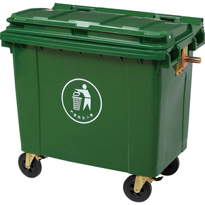 <b>Square</b> Thickened Outdoor Waste <b>Bin</b> 660L PE Plastic Wheeled Food Waste Storage Container - Product Image 5