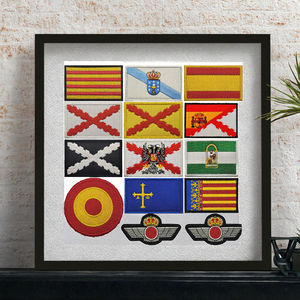 Patchs brodés en PVC OEM 8*5CM drapeau espagnol croix bordeaux avec fermeture auto-agrippante pour chapeaux - Vente en gros - Product Image 3