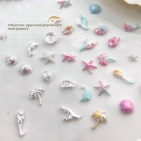 Accessoires de nail art Paso Sico, série Océan 3D, ensemble assorti, étoiles de mer, coquillages, hippocampes, cocotiers, nacrés