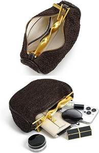 Bolso de Mano Tejido para Mujer, Estilo Retro Casual, Cadena Metálica de Alta Gama, Bolso Pequeño de Hombro o Cruzado, Forma de Dumpling - Product Image 2