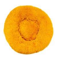 Vente en gros de lits pour chiens, lits pour animaux de compagnie en forme de beignet, lits ronds en peluche longue pour chats, accessoires colorés pour animaux de compagnie, accessoires lavables pour chiens, tapis pour chiens