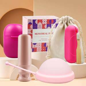Disco de cuerda reutilizable 2024 Disco de período <span class=keywords><strong>menstrual</strong></span> Embalaje personalizado Disco <span class=keywords><strong>menstrual</strong></span> de silicona suave para mujeres - Product Image 2