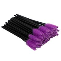 Brosses jetables en nylon pour cils et sourcils, applicateurs de mascara, brosses à cils avec manche en plastique, outils d'extension de cils, 50 pièces/sac