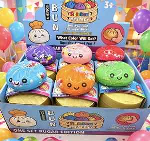 Soft Bead Filled <b>Squishy</b> Bun Toy, Slow Rising Glitter Fidget Dumpling, Stress Relief Sensory Toy for Kids Adults - Product Image 3