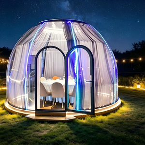 Carpa Domo Geodésica Transparente de PVC de 4m, 5m, 6m con Estructura de Acero Q235, Ecológica, para Jardín, Glamping, Observación de Estrellas y Jardinería - Product Image 1