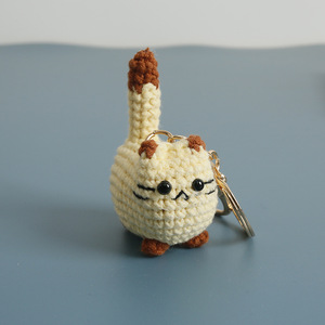 Bulk 3D Mini Crochet Cat Keychain Cute <b>Handmade</b> Plush Amigurumi Knitted Animal Kitten <b>Doll</b> Bag Charm Pendant Key Chain - Product Image 5