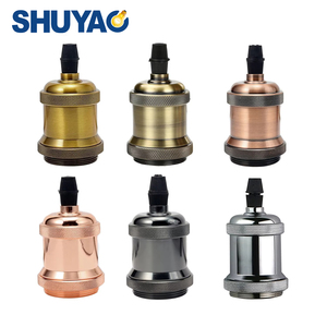 Cổ điển Đèn trần chủ E27 nhôm trang trí cơ sở ánh sáng với <span class=keywords><strong>Antique</strong></span> kim loại đồng thau và đồng vít ổ cắm - Product Image 1