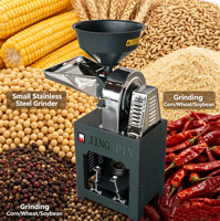 Broyeur à grains commercial en acier inoxydable, pulvérisateur multi-usages pour le broyage de grains secs et d'épices, idéal pour les petites usines de transformation