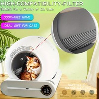 Kotak Pasir Kucing Otomatis Pintar 65L Besar dengan Pembersihan Otomatis, Penghilang Bau Otomatis, Kontrol WiFi melalui Aplikasi, Toilet Kucing Otomatis