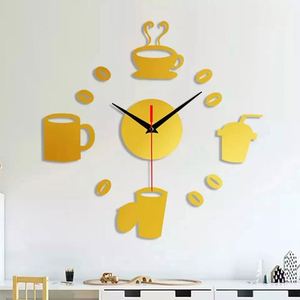 3D Acrylic <b>Wall</b> <b>Clock</b> DIY Coffee Cup Frameless Mute Digital <b>Clock</b> <b>Wall</b> Sticker for Living Room <b>Kitchen</b> Restaurant Decoration - Product Image 5