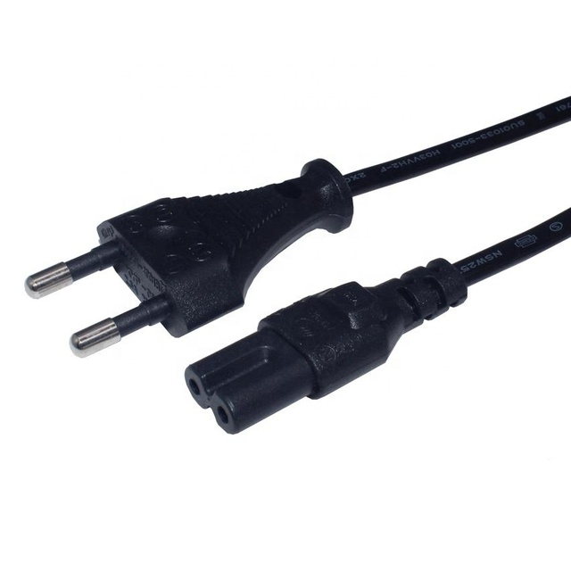 European Standard EU 2Pin Power Cable Plug to IEC320 C7 AC 10A/25A 250V Power Extension Cord