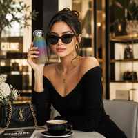 Bouteille d'eau isotherme de luxe en acier inoxydable avec strass, thermos scintillant effet diamant, cadeau personnalisé