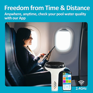 Kactoily Nouveauté Testeur de Qualité de l'Eau 6-en-1 Solaire Tuya Wi-Fi en Temps Réel 24h/24, Mètre EC pour <span class=keywords><strong>Piscine</strong></span> d'Eau Salée - Product Image 3
